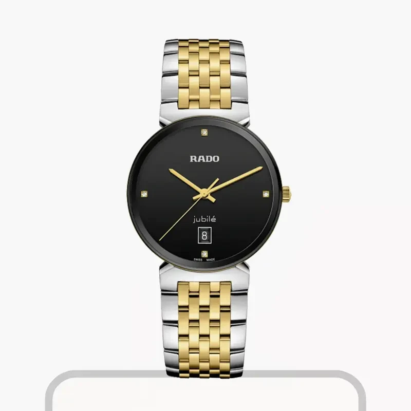 Rado Men"s Florence Diamonds Black Dial Two-tone Watch | R48912703